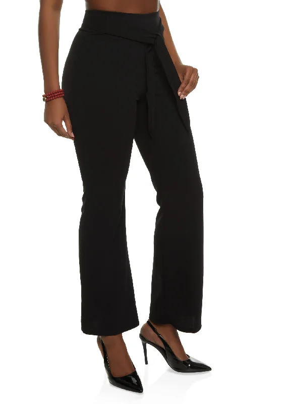 Knot Front Wide Leg Pants