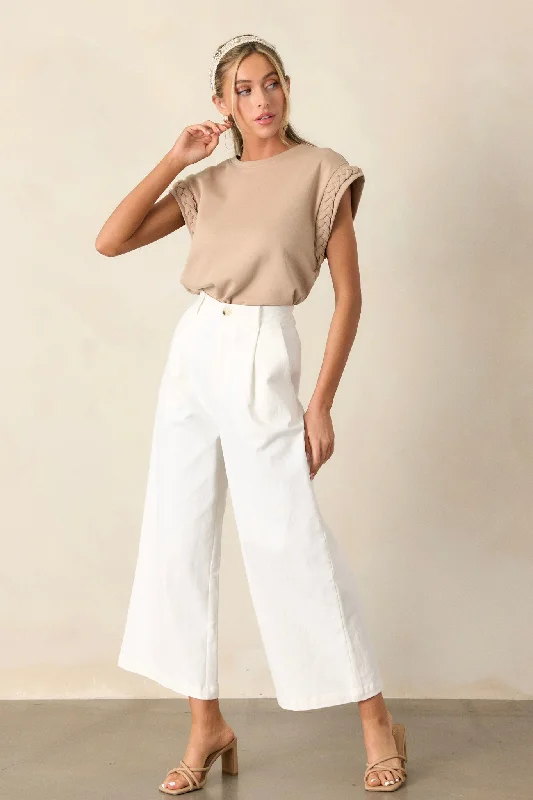 Call It Fate Ivory Wide Leg Jeans