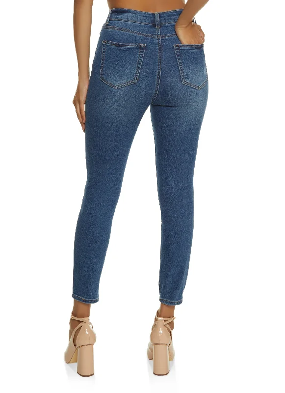 WAX Whiskered High Waist Skinny Ankle Jeans