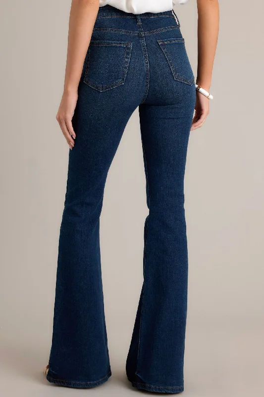 Deep Down Dark Wash Stretch Flare Jeans