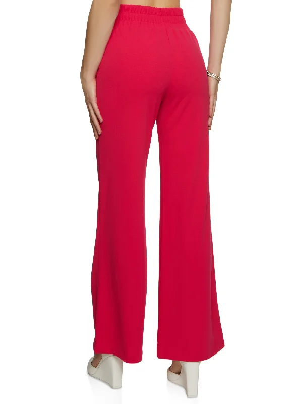 Tie Front Waist Wide Leg Pants