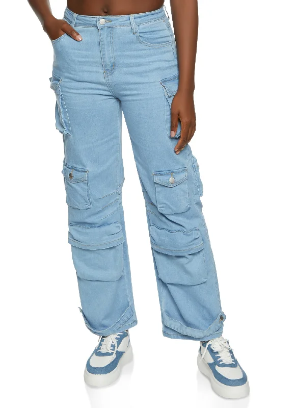 Straight Leg Cargo Jeans