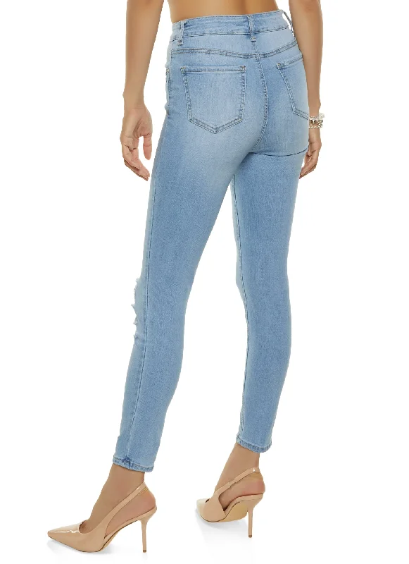 WAX Stretch Distressed High Rise Jeans