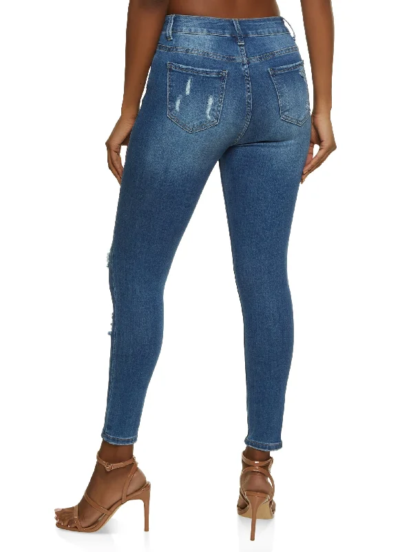 WAX Distressed High Waisted Jeans