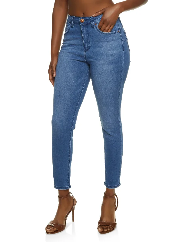 WAX Solid High Waisted Skinny Jeans