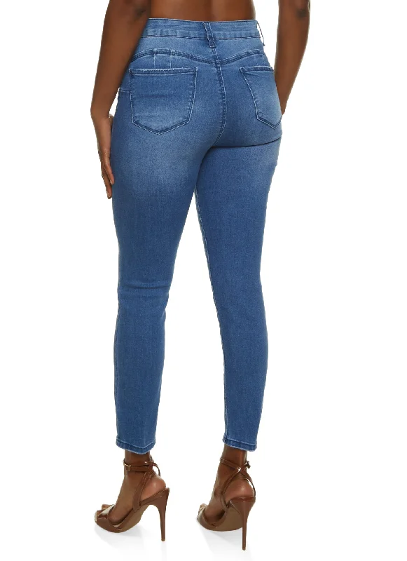 WAX Solid High Waisted Skinny Jeans