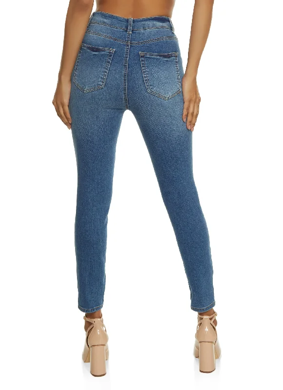 WAX Whiskered High Waist Skinny Ankle Jeans