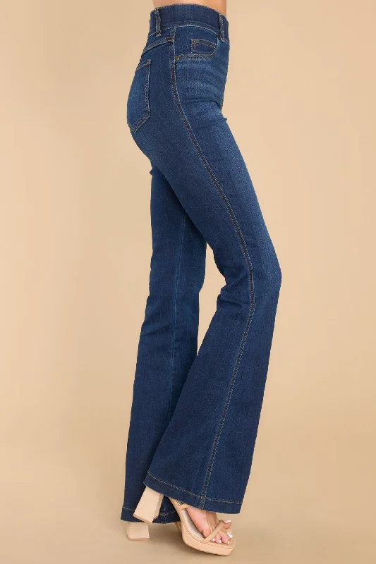 Midnight Shade Pull On Stretch Flare Jeans