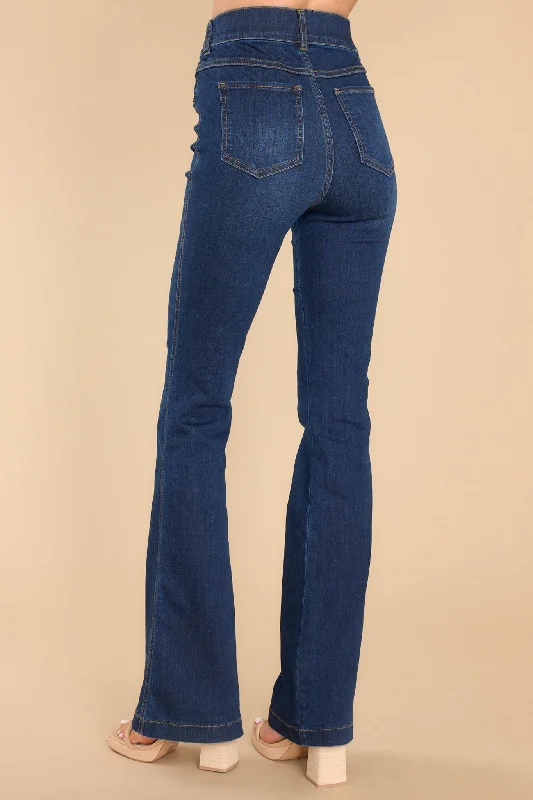 Midnight Shade Pull On Stretch Flare Jeans