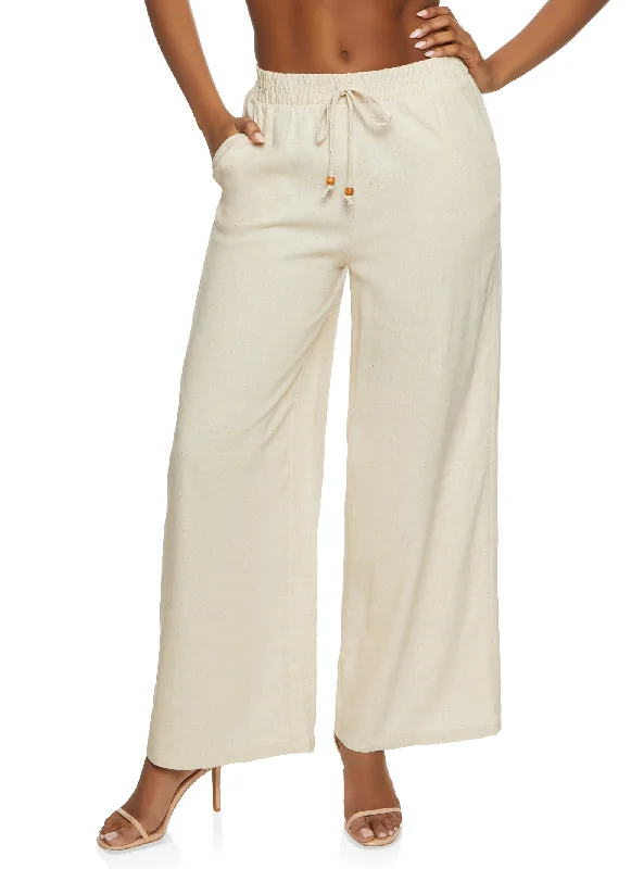 Iris Beaded Faux Drawstring Palazzo Pants