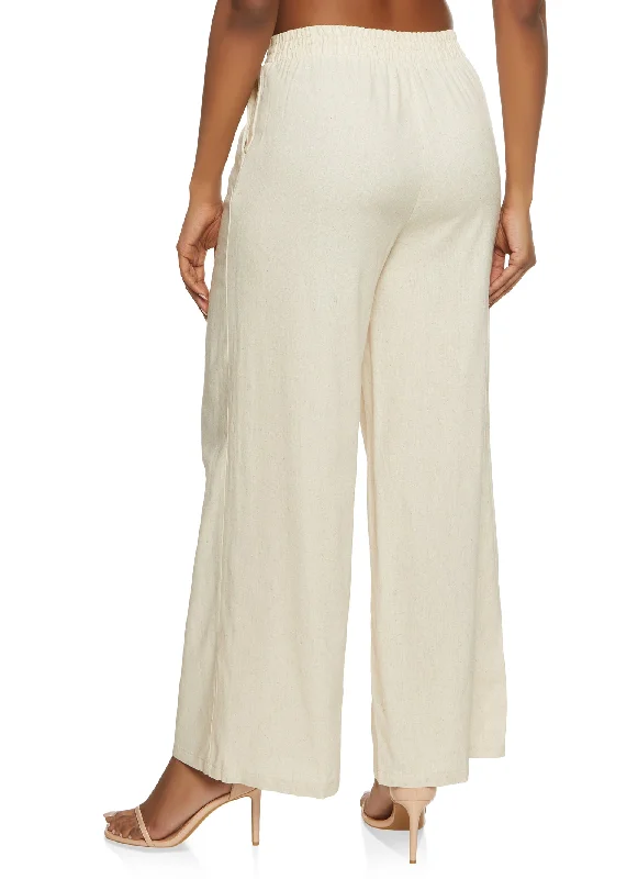 Iris Beaded Faux Drawstring Palazzo Pants