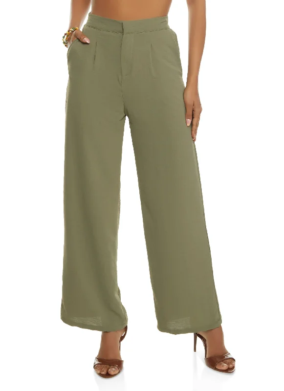 Linen High Waist Wide Leg Pants