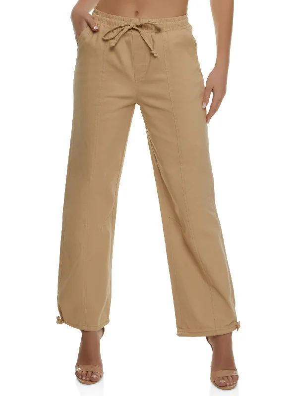 Tie Hem Wide Leg Pants