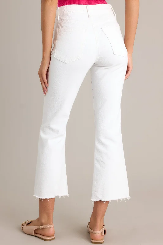 Terrific Timing White Cropped Flare Jeans