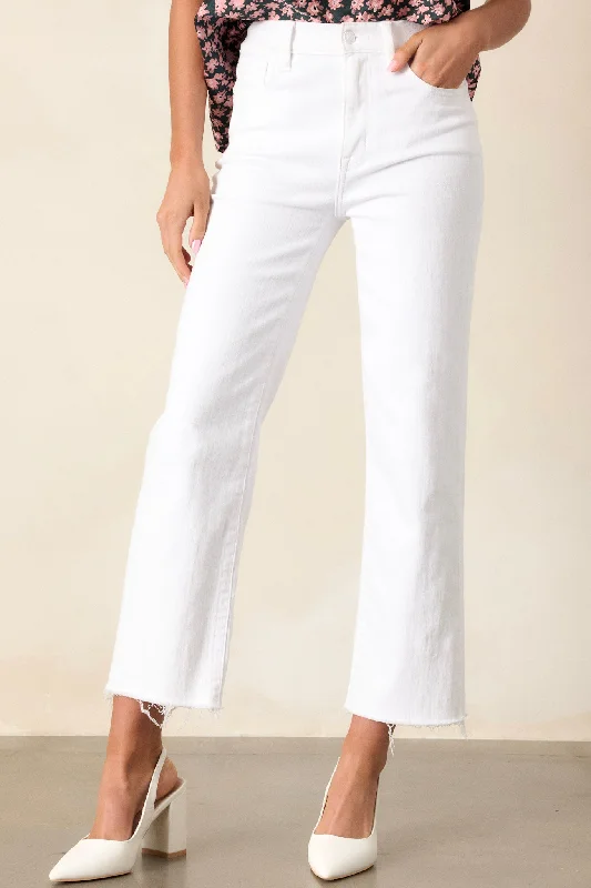 Urban Edge White High Rise Cropped Wide Leg Jeans