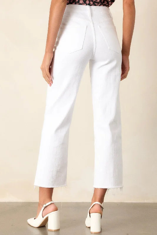 Urban Edge White High Rise Cropped Wide Leg Jeans