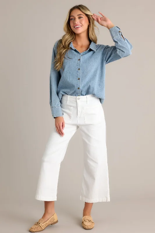 Urban Oasis White Cropped Flare Jeans