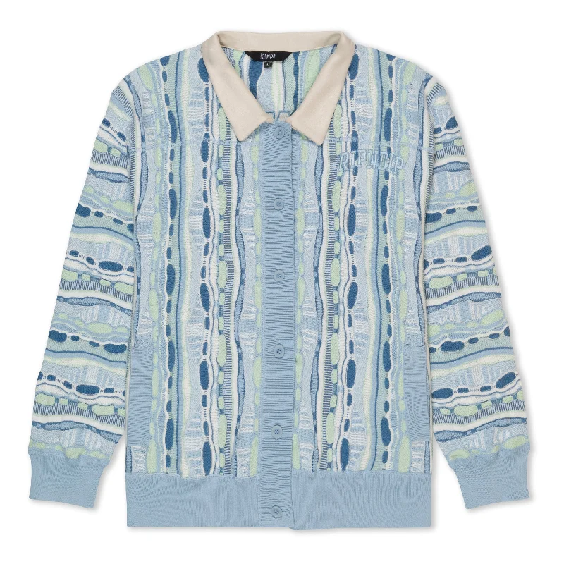 Corded Button Up Jacket (Light Blue)