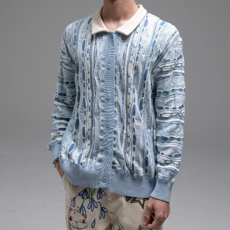 Corded Button Up Jacket (Light Blue)