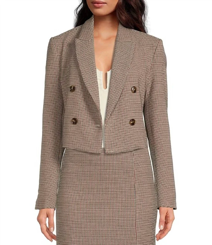 Dan Cropped Blazer In Brown