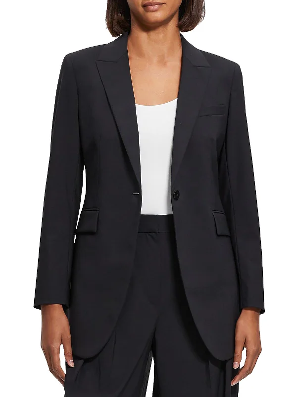 Etiennette  Womens Wool Career Collarless Blazer