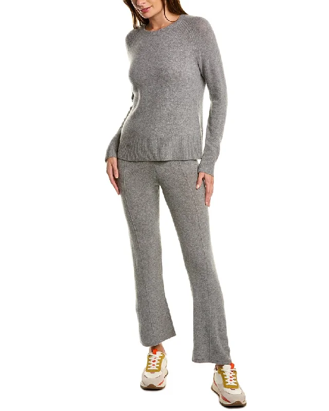 Hannah Rose 2pc Cashmere-Blend Sweater & Pant Set