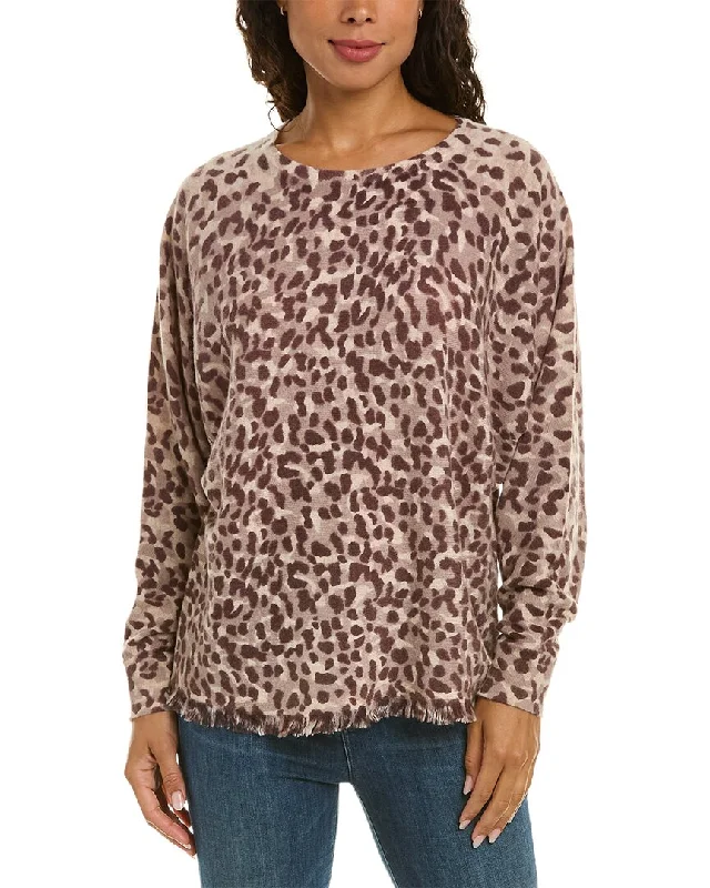 InCashmere Ombre Animal Print Cashmere Pullover