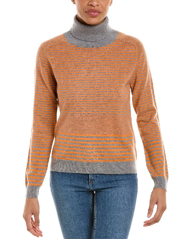 Kier + J Striped Cashmere Raglan Sweater