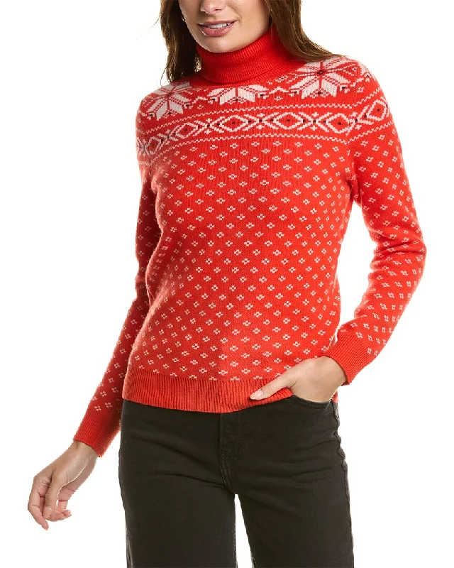 Kier+J Turtleneck Fairisle Wool & Cashmere-Blend Sweater