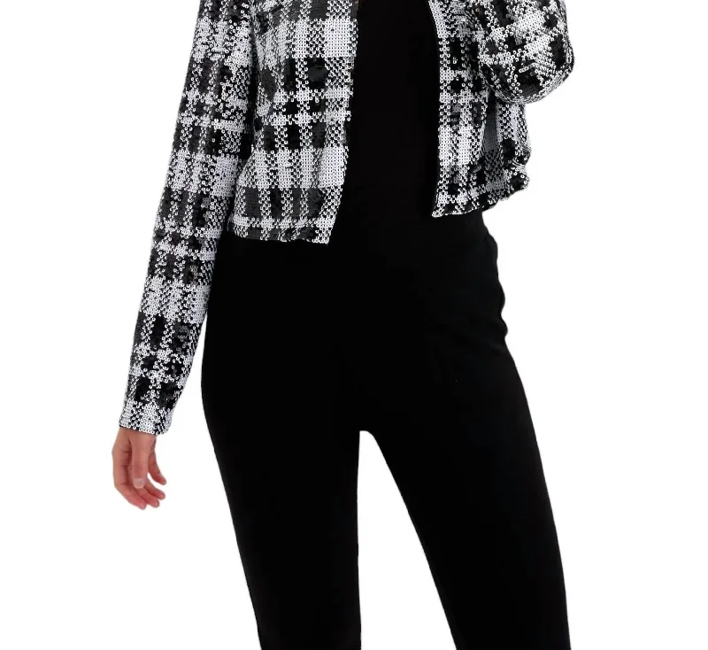 Knit Jacket In Black/white