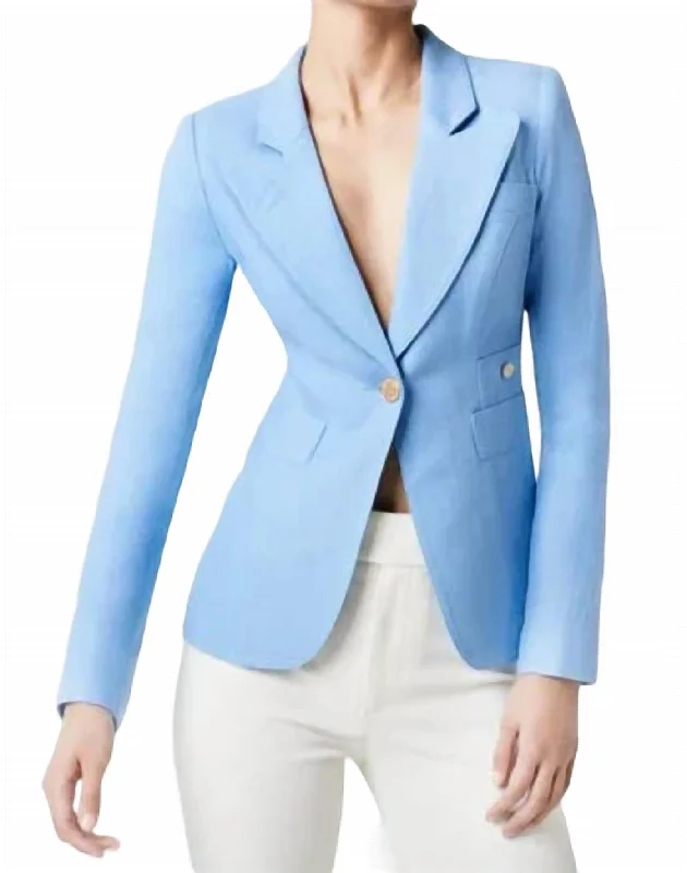 Linen Duchess Blazer In Periwinkle