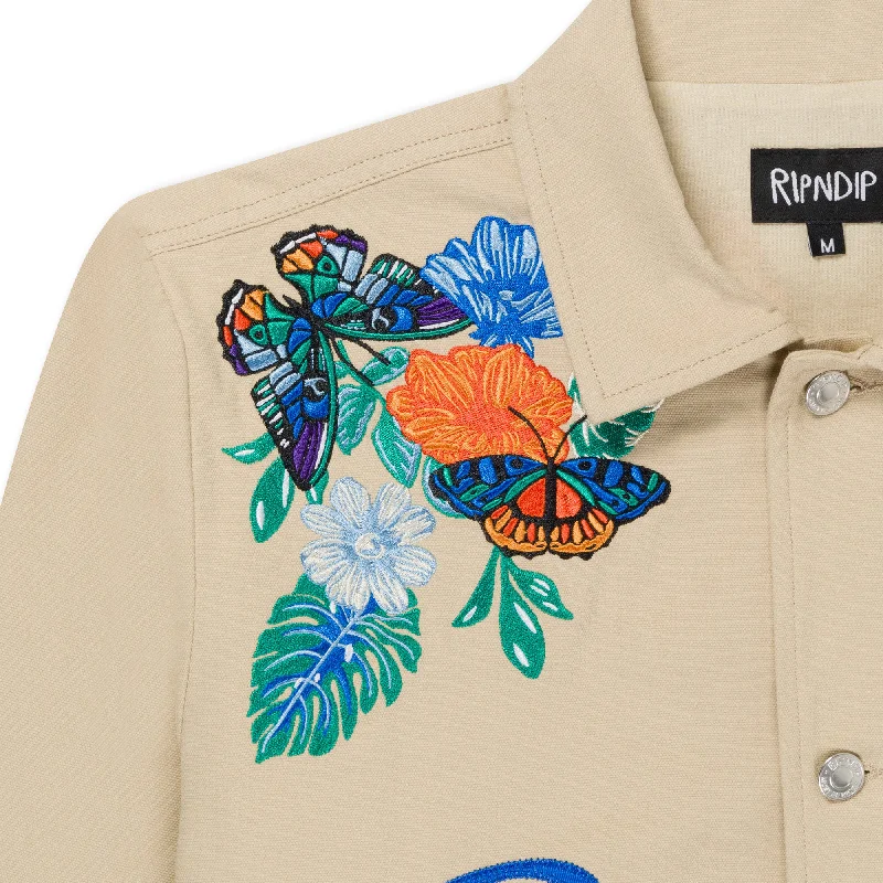 Los Ripndip Canvas Button Down Jacket (Khaki)