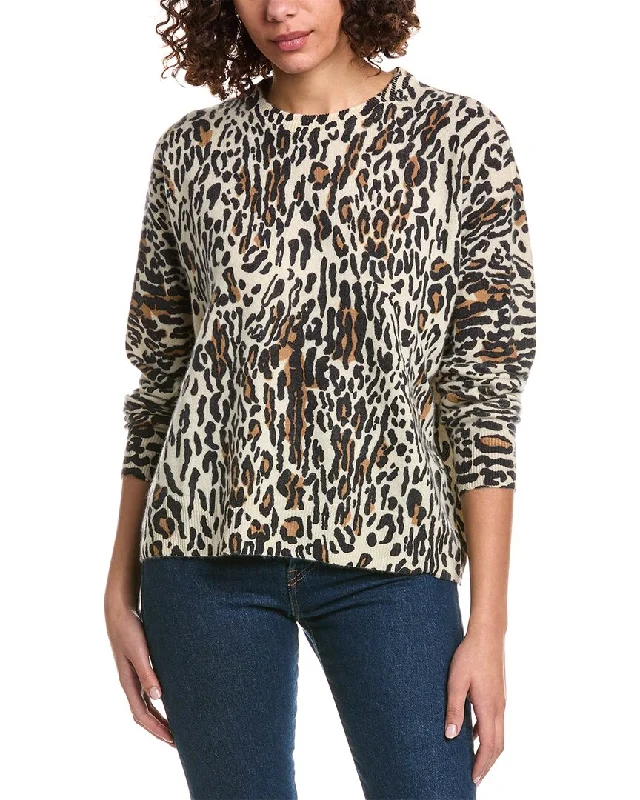 Minnie Rose Leopard Oversized Cashmere Sweater