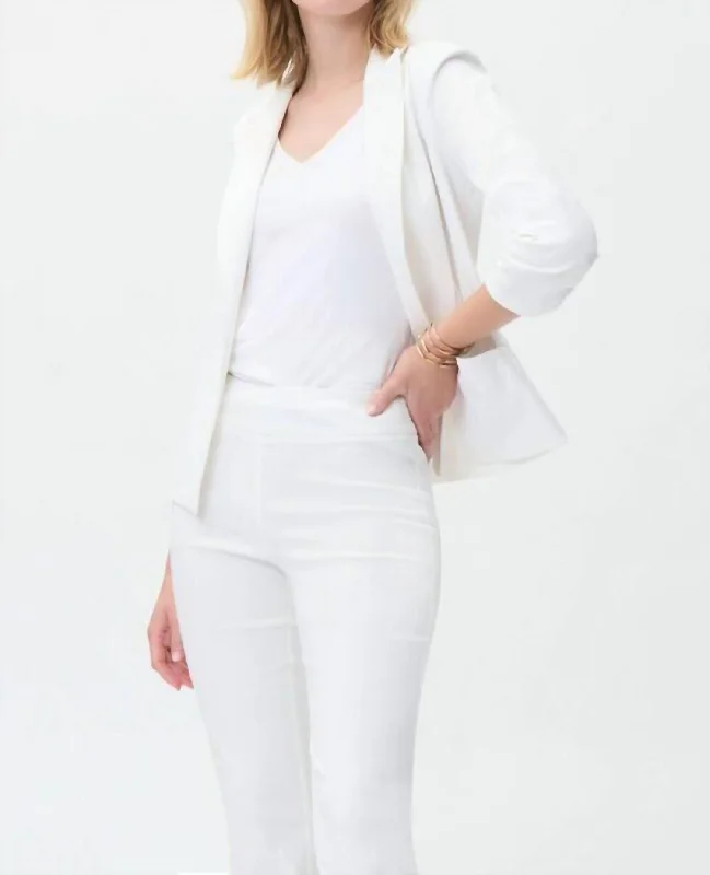 Open Front Blazer In White