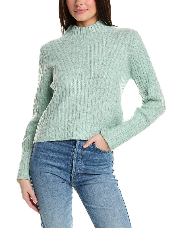 Rain + Rose Cable Wool-Blend Sweater