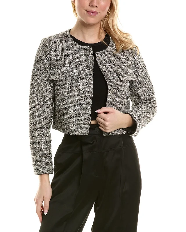 REVERIEE Cropped Tweed Jacket