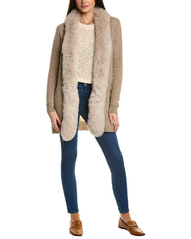 sofiacashmere Shawl Lapel Cashmere Cardigan