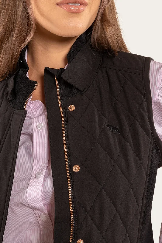 Toorak Womens Quilted Vest - Black