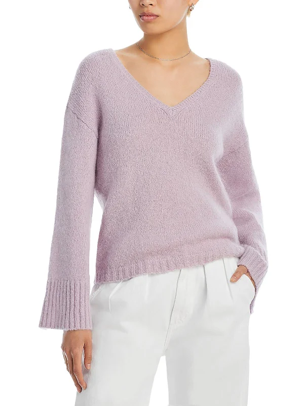 Womens Wool V-Neck Pullover Sweater