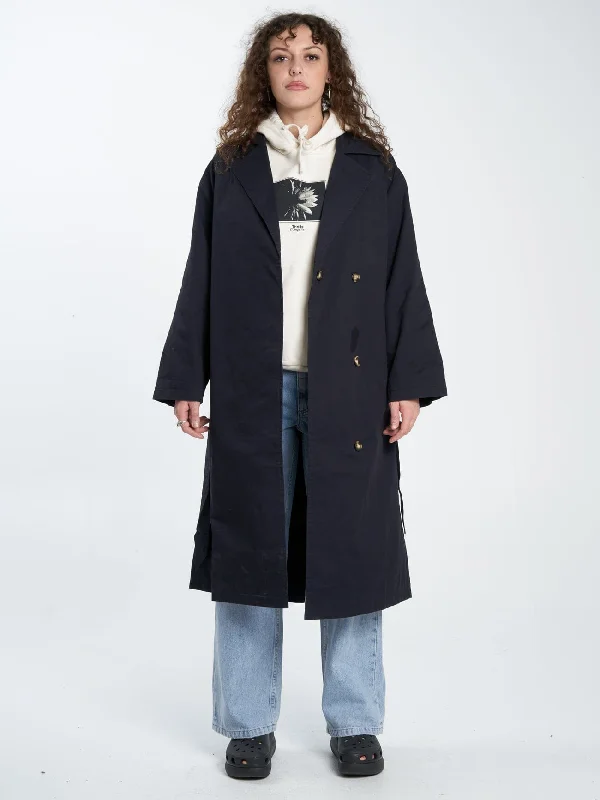 Adrianna Trench Coat - Midnight Blue