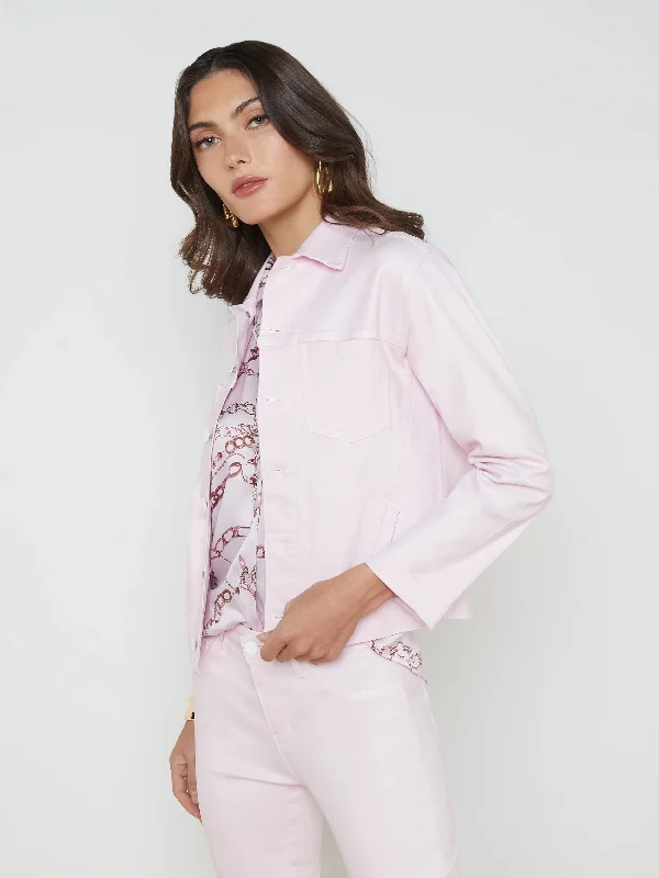 Janelle Coated Denim Jacket Lilac Snow