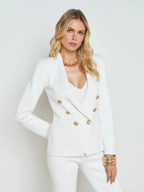 Kenzie Knit Blazer White/ Gold