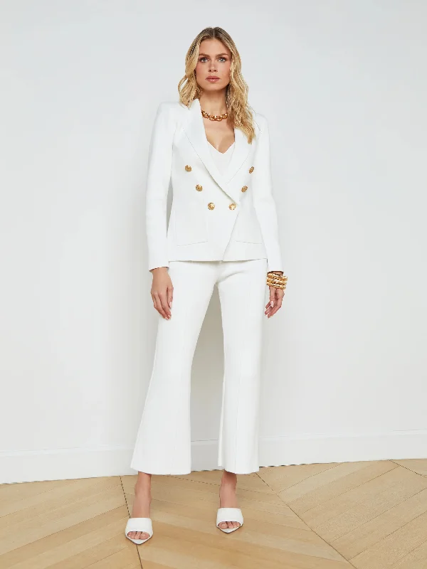 Kenzie Knit Blazer White/ Gold