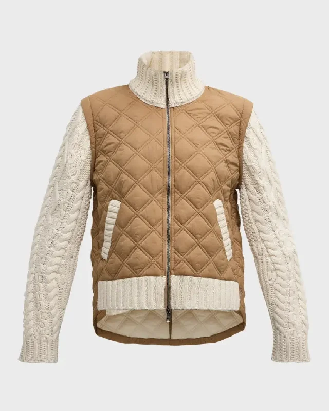 Patra Mixed Media Jacket Russet/Ivory