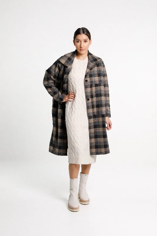 Quinn Coat - Sale - Ash Plaid