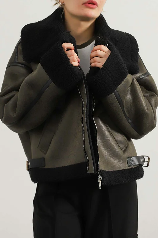 ROXY SUEDE SHEARLING JACKET