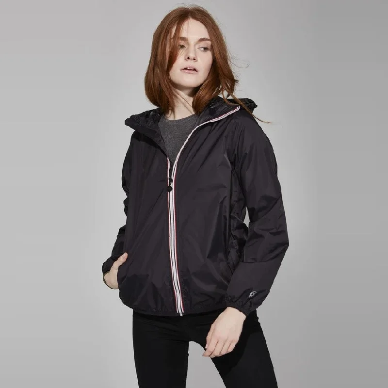 Sloane Full Zip Packable Rain Jacket (Black)