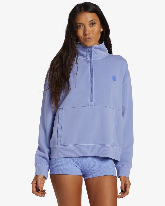 Stay On The Path Half-Zip Sweatshirt - Cosmic Blue