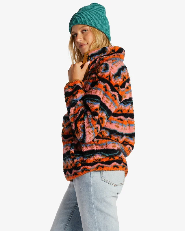 Switchback Mock Neck Fleece - Papaya