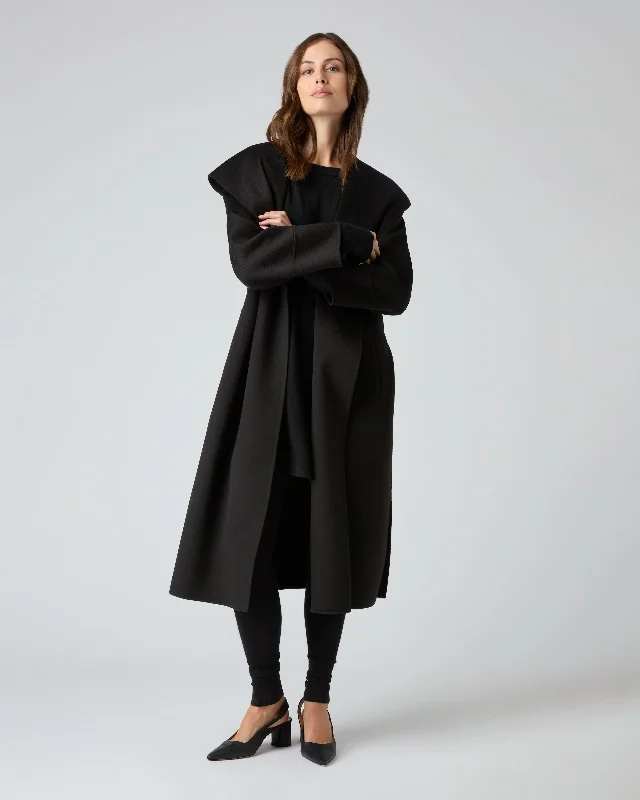 Women's Cashmere Robe Coat Black